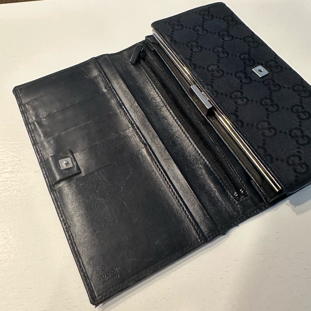 Vintage GG canvas continental wallet